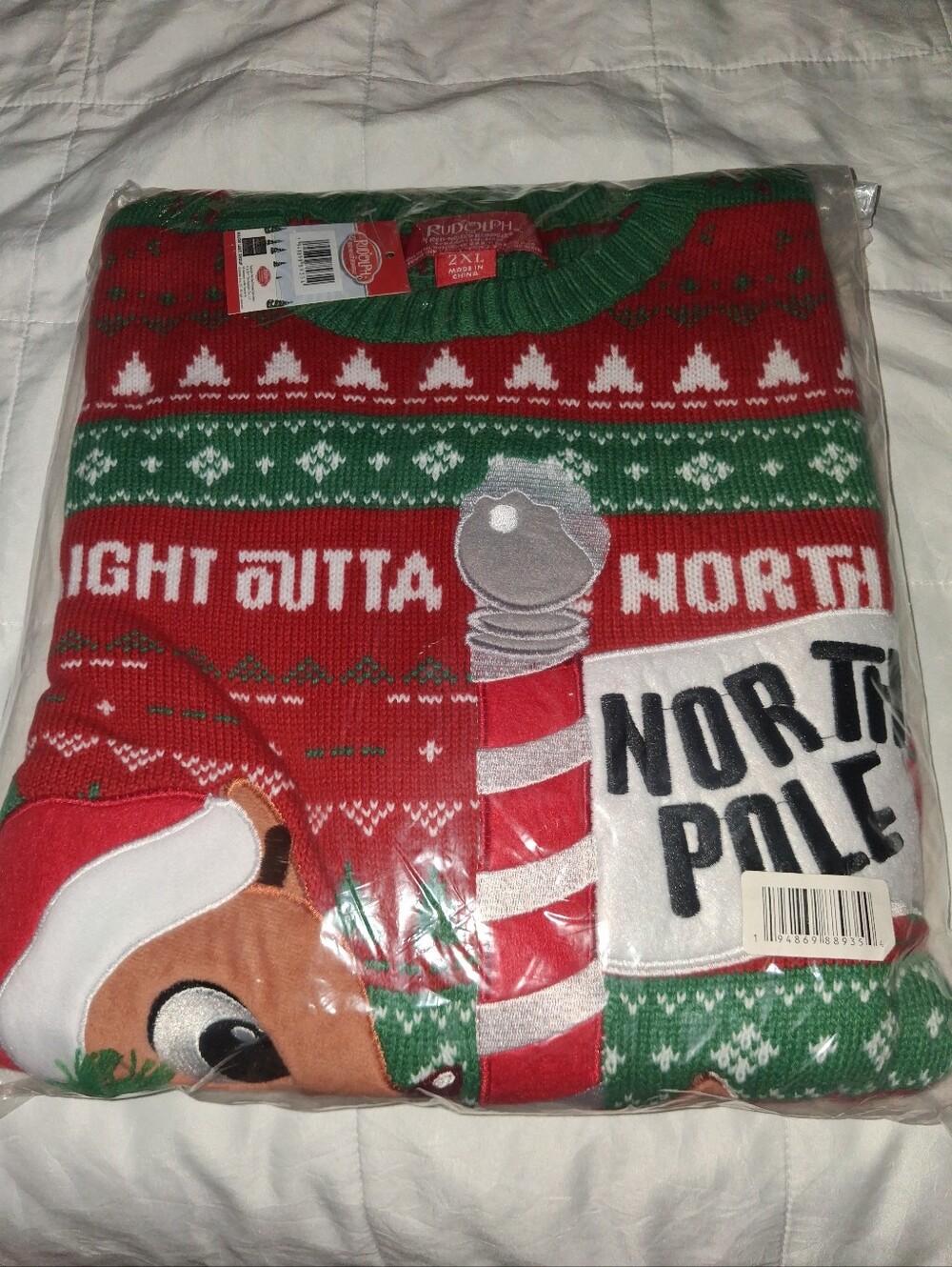 Men's Rudolph The Red Nosed Reindeer Ugly Christmas Sweater 2XL